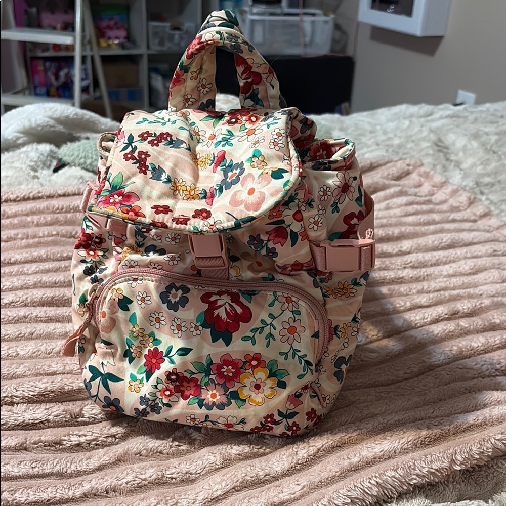 Vera Bradley Cream and Red Floral Backpack